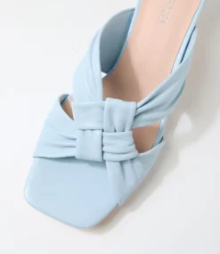 Women TOP END Heels|Sandals-Kineta Light Denim Leather Sandals