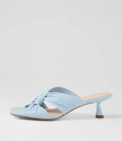 Women TOP END Heels|Sandals-Kineta Light Denim Leather Sandals