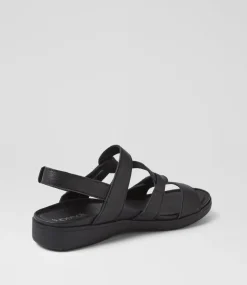 Women SUPERSOFT Comfort|Flats-Kirrlie Black Leather Sandals