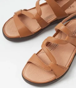 Women SUPERSOFT Comfort|Flats-Kirrlie Dark Tan Leather Sandals