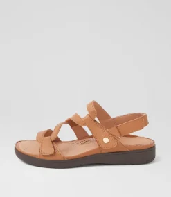 Women SUPERSOFT Comfort|Flats-Kirrlie Dark Tan Leather Sandals