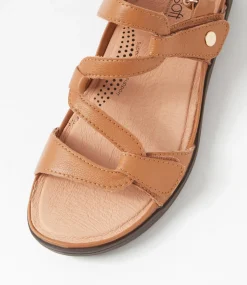 Women SUPERSOFT Comfort|Flats-Kirrlie Dark Tan Leather Sandals