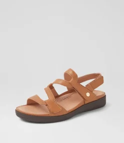 Women SUPERSOFT Comfort|Flats-Kirrlie Dark Tan Leather Sandals