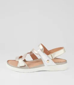 Women SUPERSOFT Comfort|Flats-Kirrlie Metallic White Leather Sandals