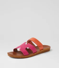 Women I LOVE BILLY Flats|Sandals-Kistali Fuchsia Orange Sandals
