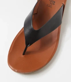 Women I LOVE BILLY Flats|Sandals-Kistine Black Sandals