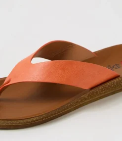 Women I LOVE BILLY Flats|Sandals-Kistine Orange Sandals