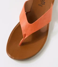 Women I LOVE BILLY Flats|Sandals-Kistine Orange Sandals