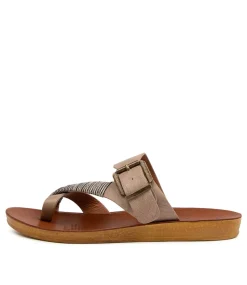 Women I LOVE BILLY Slides|Flats-KITOXES TAUPE MIX