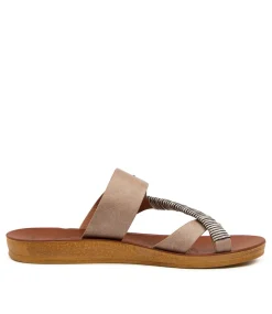 Women I LOVE BILLY Slides|Flats-KITOXES TAUPE MIX