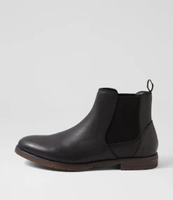 COLORADO Boots|Casuals-Klerk Black Tumble Leather Chelsea Boots