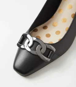 Women SUPERSOFT Comfort|Heels-Klever Black Leather Heels