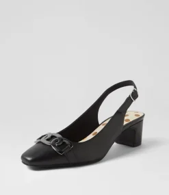 Women SUPERSOFT Comfort|Heels-Klever Black Leather Heels