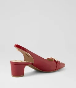 Women SUPERSOFT Comfort|Heels-Klever Deep Red Patent Leather Heels