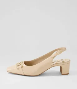Women SUPERSOFT Comfort|Heels-Klever Nude Patent Leather Heels