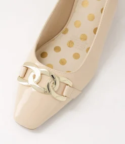 Women SUPERSOFT Comfort|Heels-Klever Nude Patent Leather Heels