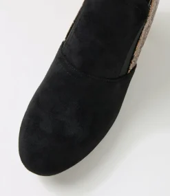 Women I LOVE BILLY Boots-Kollom Black Bronze Speck Microsuede Ankle Boots