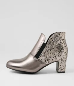 Women I LOVE BILLY Boots-Kollom Pewter Speck Ankle Boots