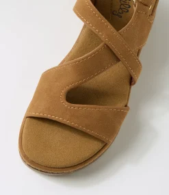 Women I LOVE BILLY Heels|Sandals-Kooshie Tan Nubuck Pu Sandals