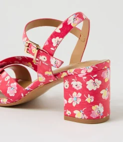 Women I LOVE BILLY Heels|Sandals-Kora2 Fuchsia Floral Sandals
