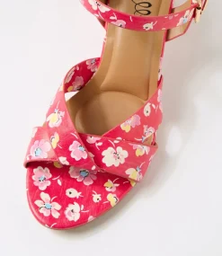 Women I LOVE BILLY Heels|Sandals-Kora2 Fuchsia Floral Sandals