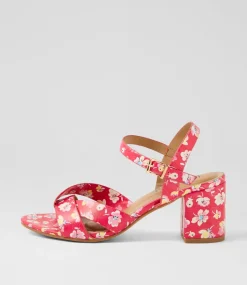 Women I LOVE BILLY Heels|Sandals-Kora2 Fuchsia Floral Sandals