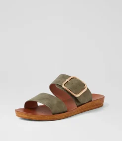 Women I LOVE BILLY Flats|Sandals-Koriemus Khaki Dust Sandals