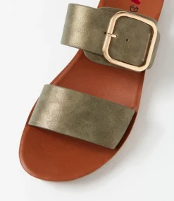 Women I LOVE BILLY Flats|Sandals-Koriemus Khaki Dust Sandals