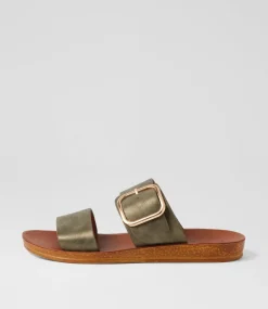Women I LOVE BILLY Flats|Sandals-Koriemus Khaki Dust Sandals