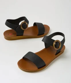 Women I LOVE BILLY Flats|Sandals-Krasta Black Sandals