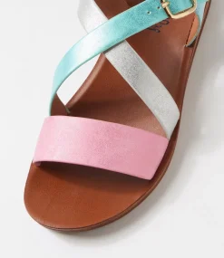 Women I LOVE BILLY Flats|Sandals-Kuzzin Metallic Dust Multi Sandals