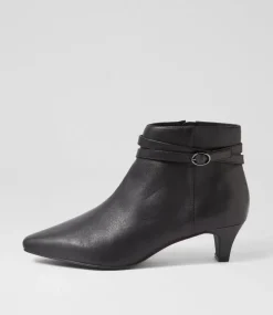 Women SUPERSOFT Boots|Comfort-Labryne Black Leather Heels