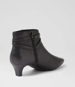 Women SUPERSOFT Boots|Comfort-Labryne Black Leather Heels