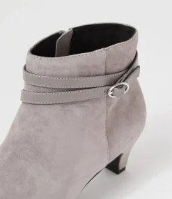 Women SUPERSOFT Boots|Comfort-Labryne Grey Suede Leather Heels