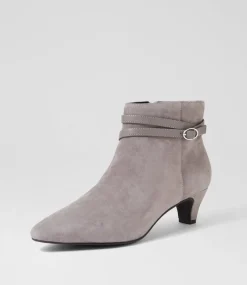 Women SUPERSOFT Boots|Comfort-Labryne Grey Suede Leather Heels