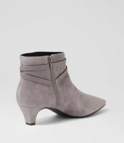 Women SUPERSOFT Boots|Comfort-Labryne Grey Suede Leather Heels