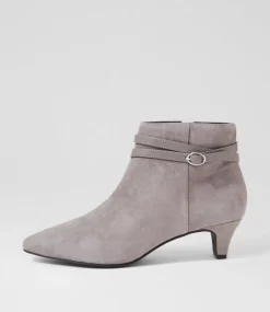 Women SUPERSOFT Boots|Comfort-Labryne Grey Suede Leather Heels