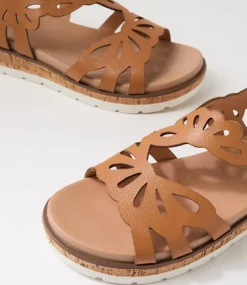 Women SUPERSOFT Comfort|Flats-Laciest Dark Tan Leather Sandals