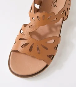 Women SUPERSOFT Comfort|Flats-Laciest Dark Tan Leather Sandals