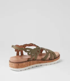 Women SUPERSOFT Comfort|Flats-Laciest Khaki Leather Sandals
