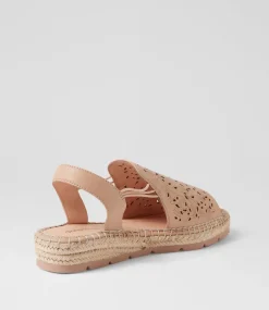Women DIANA FERRARI Flats|Espadrilles-Lalina Dark Nude Leather Sandals