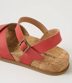 Women DIANA FERRARI Flats|Sandals-Lanse Cherry Leather Sandals
