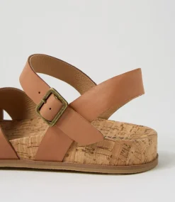 Women DIANA FERRARI Flats|Sandals-Lanse Peanut Leather Sandals