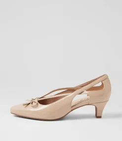 Women SUPERSOFT Comfort|Heels-Lantana Almond Natural Patent Leather Heels