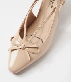 Women SUPERSOFT Comfort|Heels-Lantana Almond Natural Patent Leather Heels