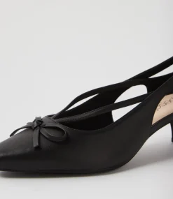 Women SUPERSOFT Heels-Lantana Black Leather Heels