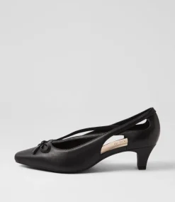 Women SUPERSOFT Heels-Lantana Black Leather Heels