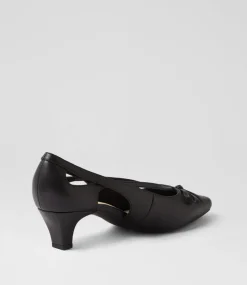 Women SUPERSOFT Heels-Lantana Black Leather Heels