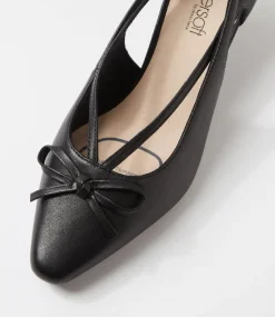 Women SUPERSOFT Heels-Lantana Black Leather Heels
