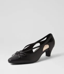 Women SUPERSOFT Heels-Lantana Black Leather Heels